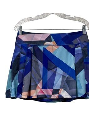 Athleta Womens Electric Geo Speed Skort Medium Pull On Elastic Waist Tennis Golf